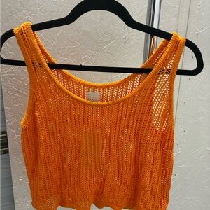 a new day Vibrant Orange Knit Tank Top
